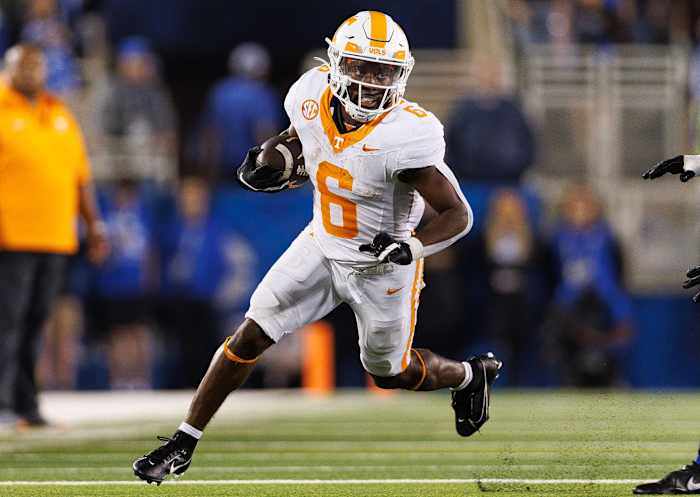 Tennessee Volunteers RB Dylan Sampson during the win against Kentucky. (Photo by Jordan Prather USA Today Sports)